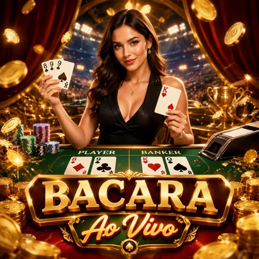 Cartão de baccarat com fichas nas apostas player e banker